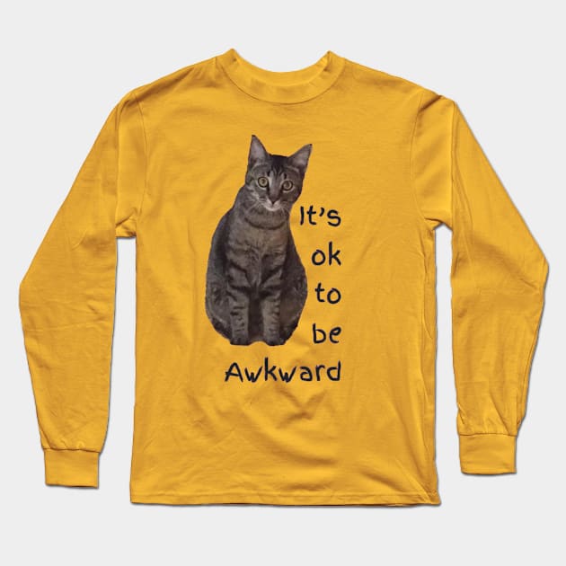 Awkward Kitty Long Sleeve T-Shirt by Amanda1775